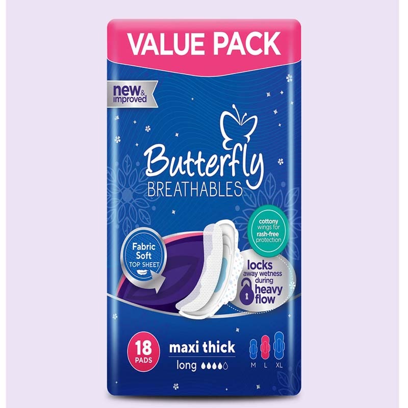 Butterfly Maxi Thick (Long) Large 18Pcs